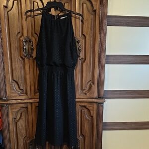 White House Black Market Elegant Black Midi Dress